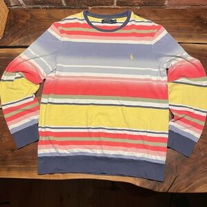 Ralph Lauren Men's Striped Crewneck Sweater - Red, Yellow, Blue